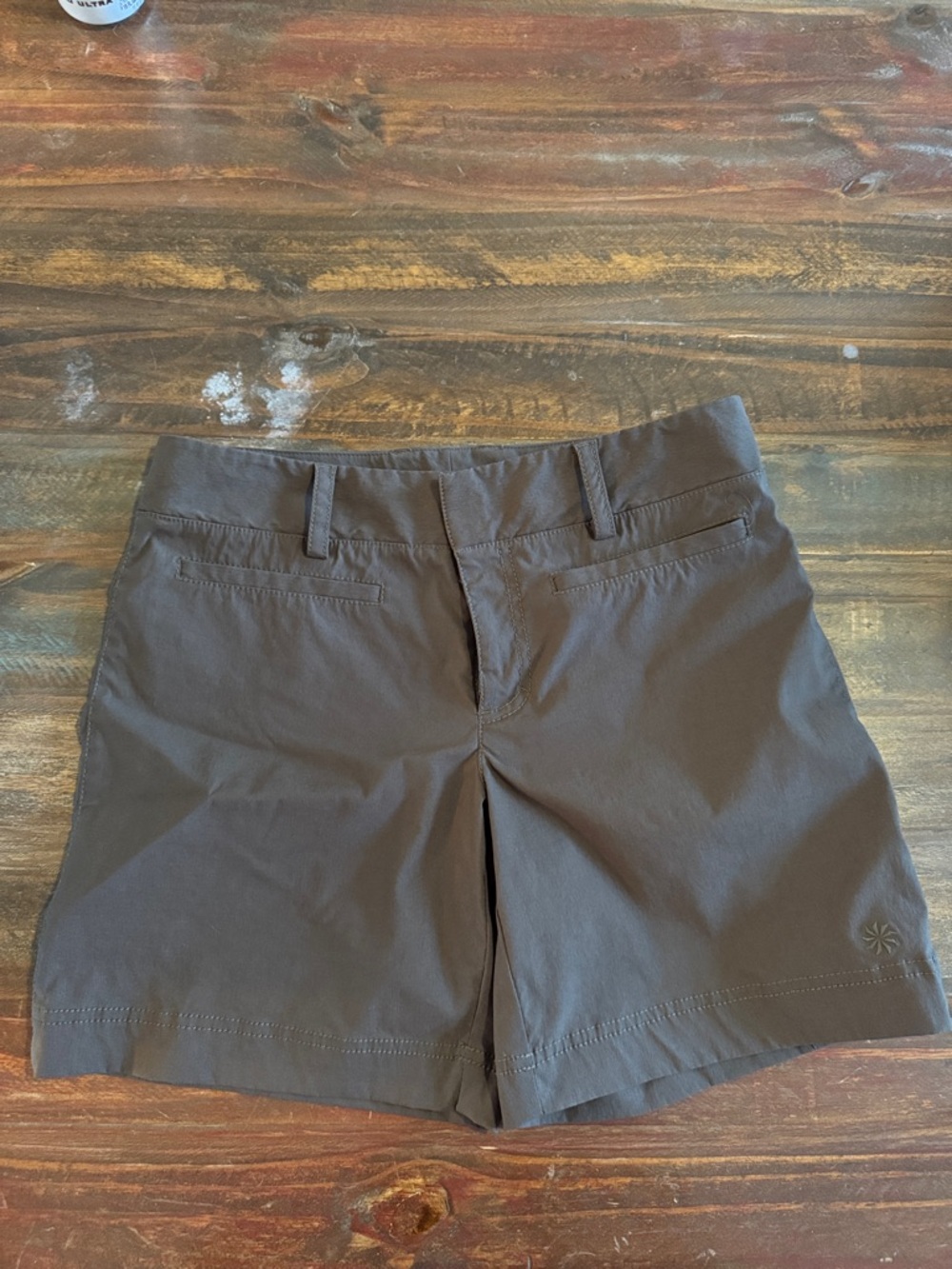 Athleta Army Green Stretch Belted Bermuda Shorts